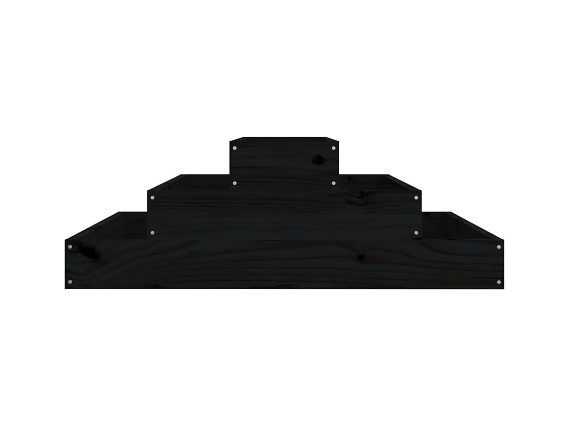 Jardinière Noir 80x80x27 cm Bois massif de pin