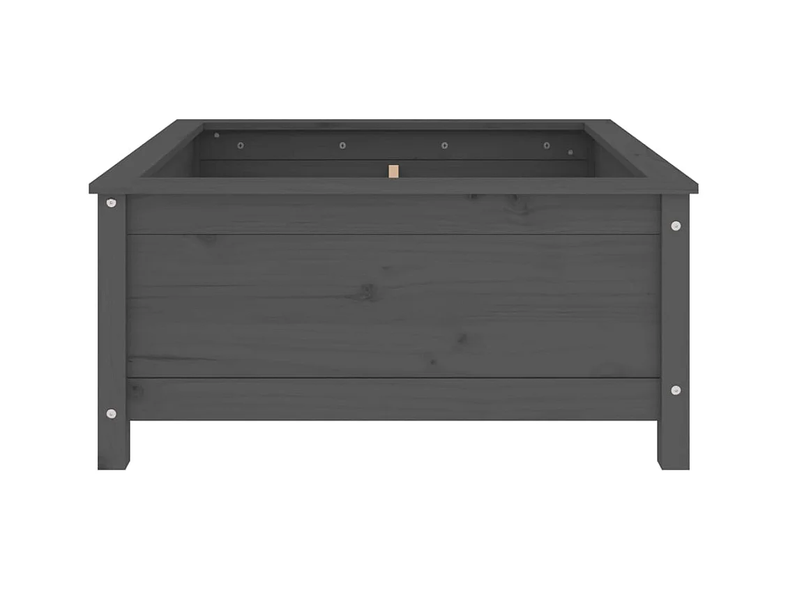 Jardinière gris 82,5x82,5x39 cm bois massif de pin