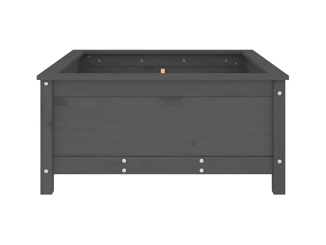 Jardinière gris 82,5x82,5x39 cm bois massif de pin