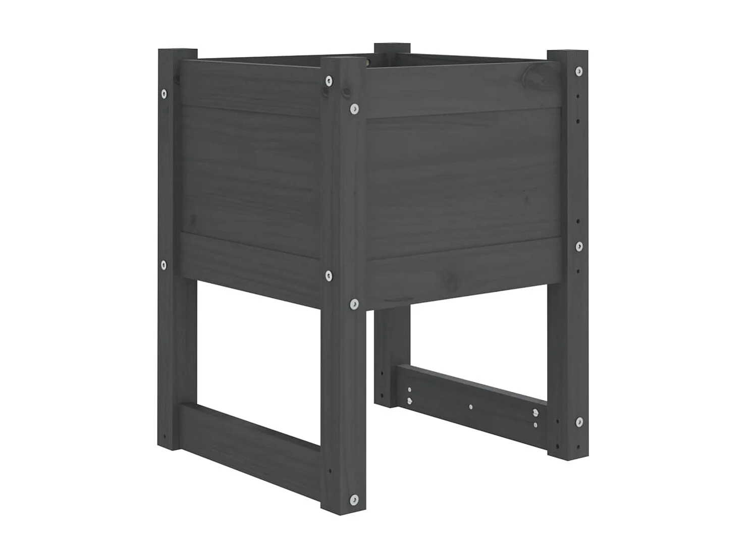 Jardinières 2 pcs Gris 40x40x52,5 cm Bois massif de pin