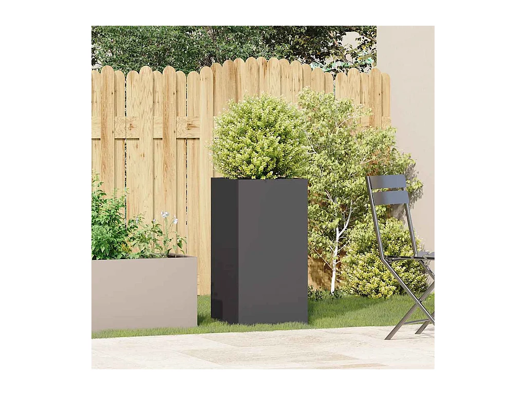 Jardinière noir 40x40x80 cm acier laminé à froid