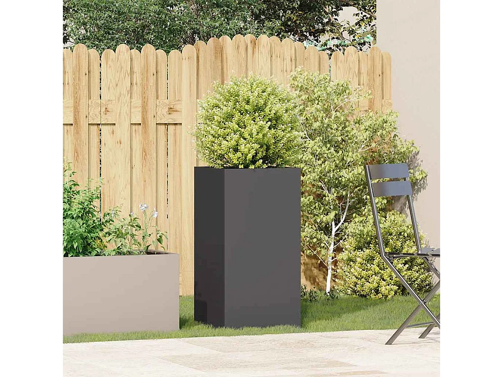 Jardinière noir 40x40x80 cm acier laminé à froid