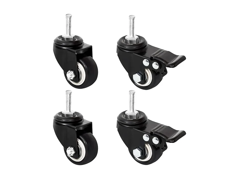 Roues pour jardinière 4 pcs noir 8x3,5x8 cm fer
