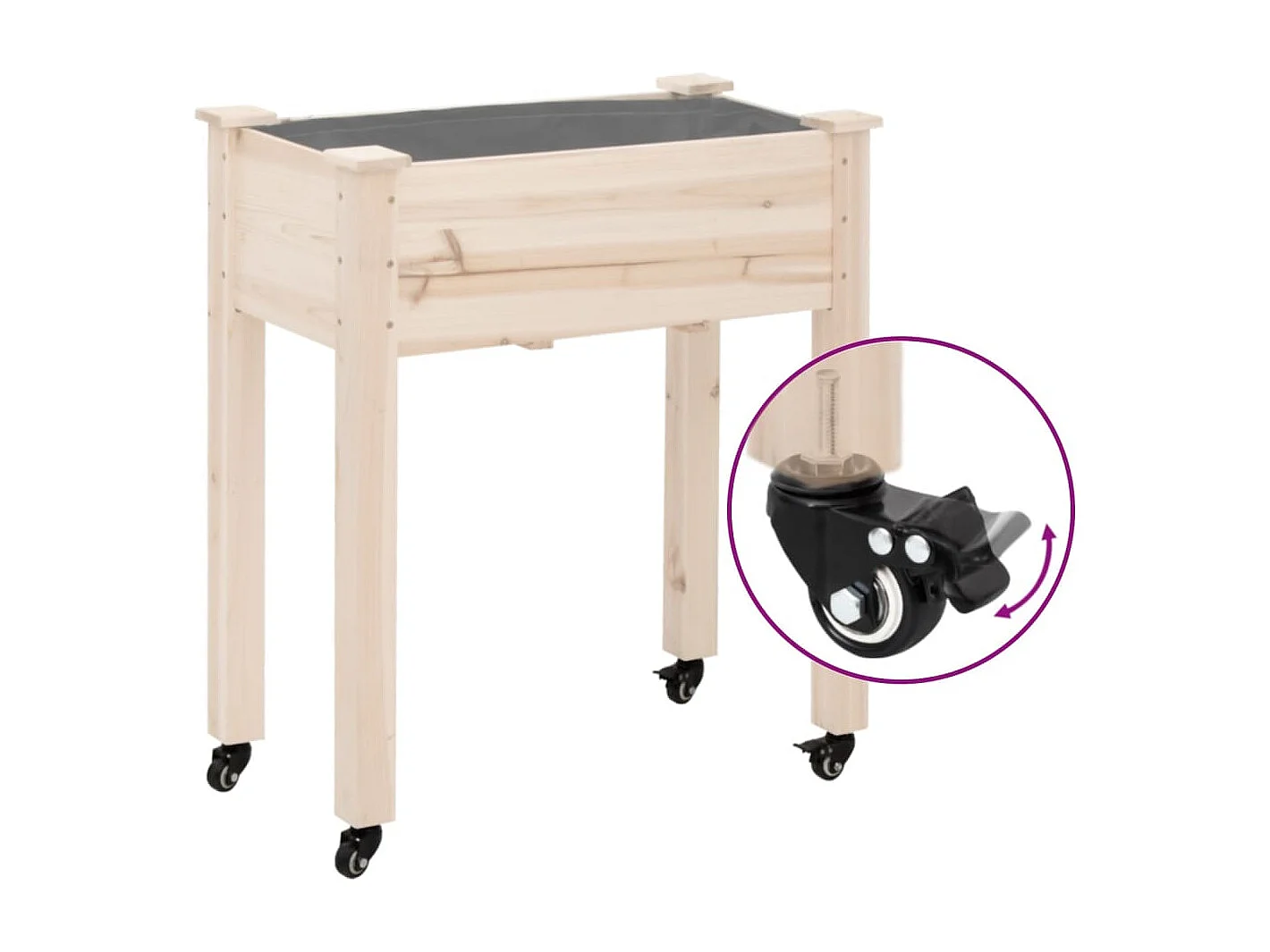 Roues pour jardinière 4 pcs noir 8x3,5x8 cm fer