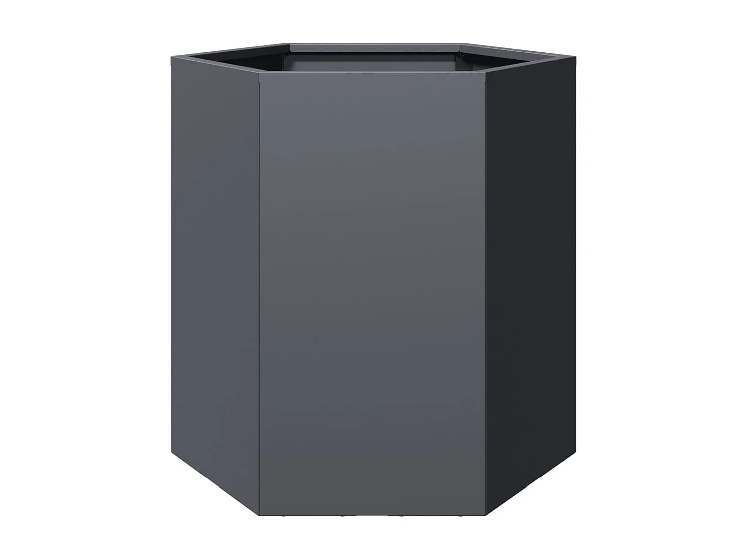 Jardineras 2 uds antracita hexagonal 46x40x45 cm acero