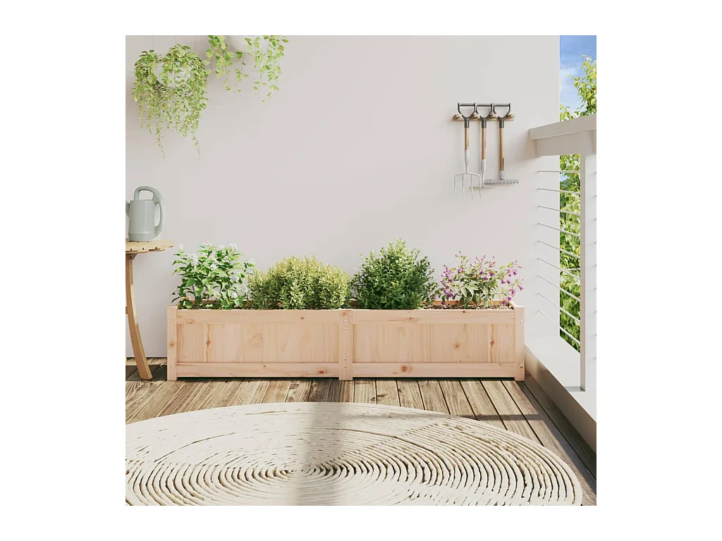 Jardinière 150x31x31 cm bois de pin massif