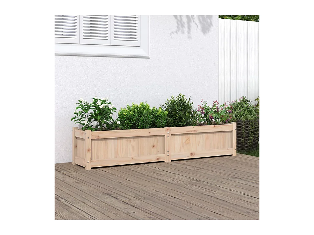 Jardinière 150x31x31 cm bois de pin massif