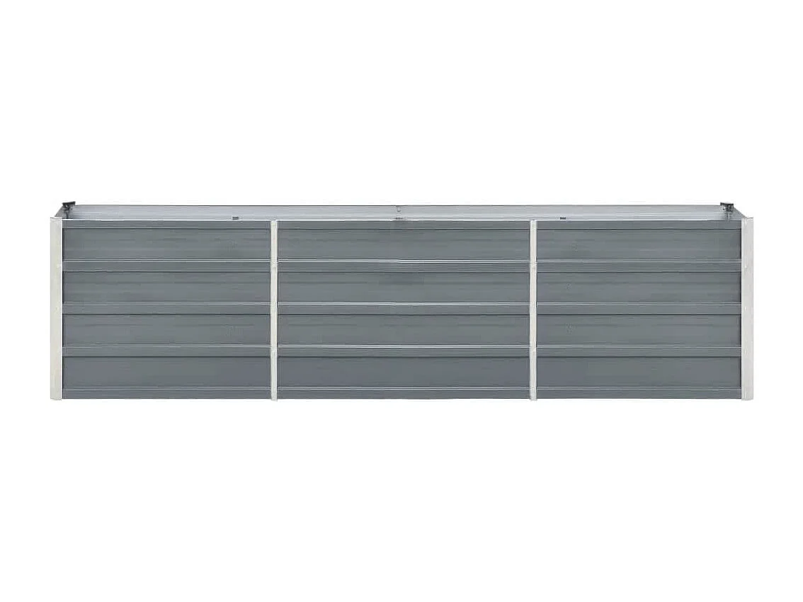 Jardinière surélevée acier galvanisé 240x40x45 cm gris