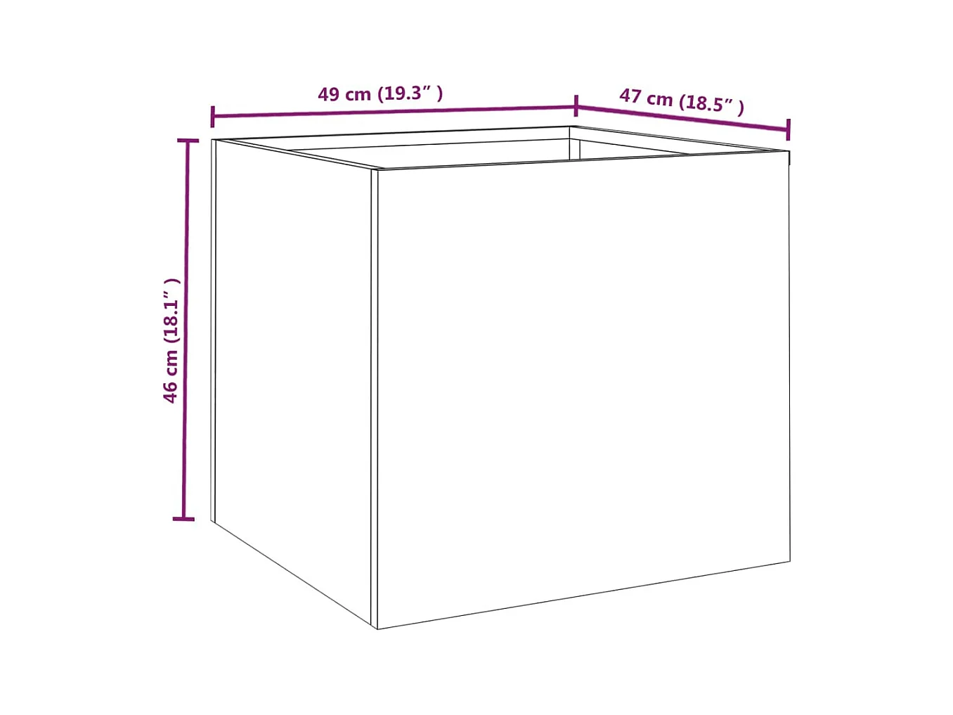 Fioriera 49x47x46 cm acciaio corten