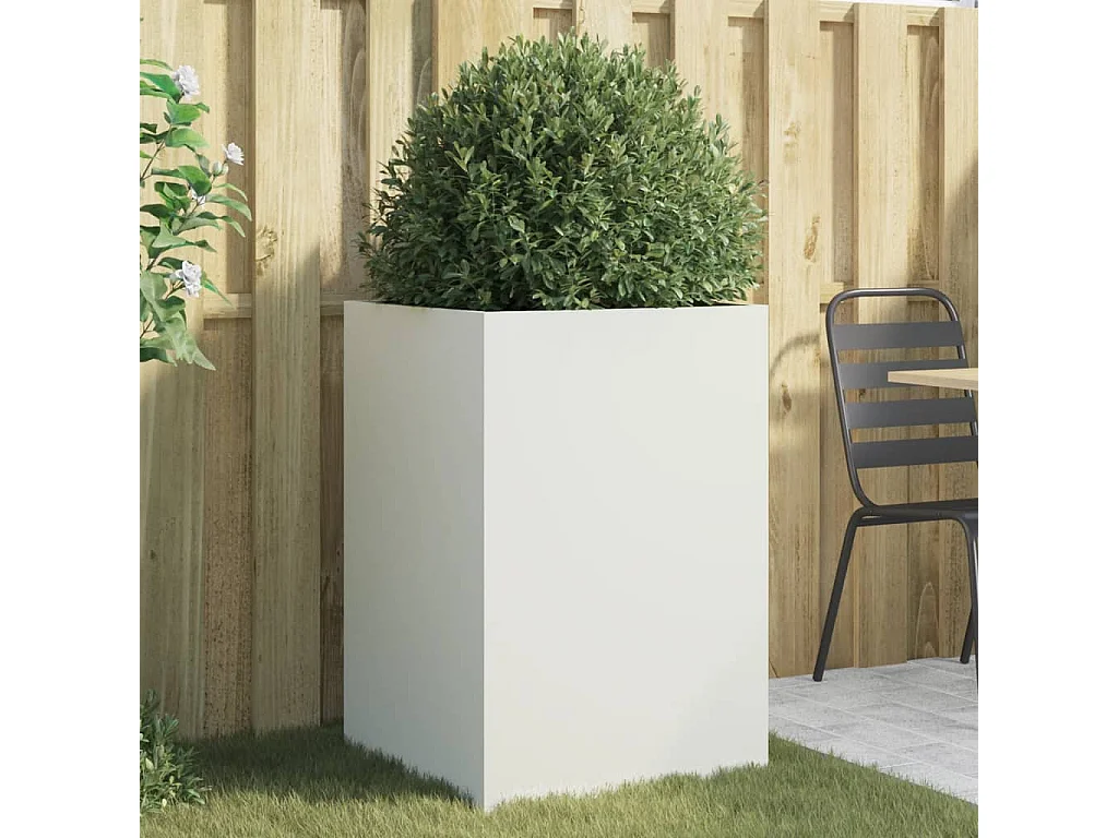 Jardinière blanc 52x48x75 cm acier