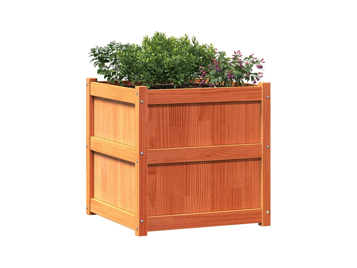 Jardineras 2 piezas cera marrón madera maciza de pino