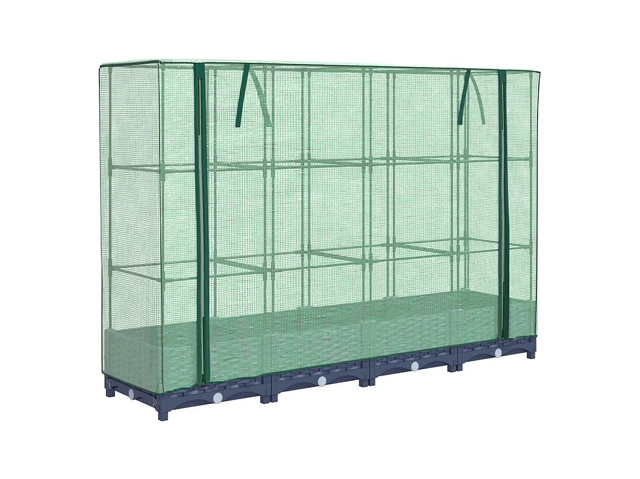 Jardinière surélevée avec housse aspect rotin 160x40x123 cm