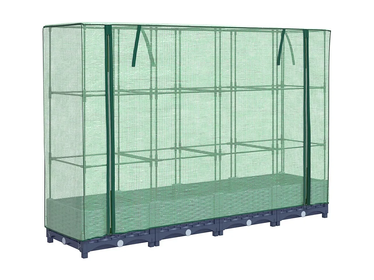 Jardinière surélevée avec housse aspect rotin 160x40x123 cm