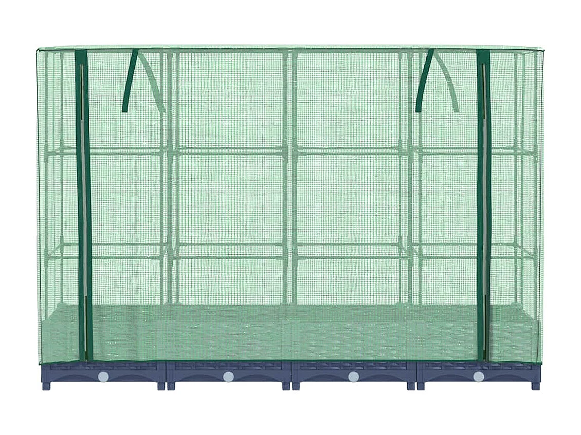 Jardinière surélevée avec housse aspect rotin 160x40x123 cm