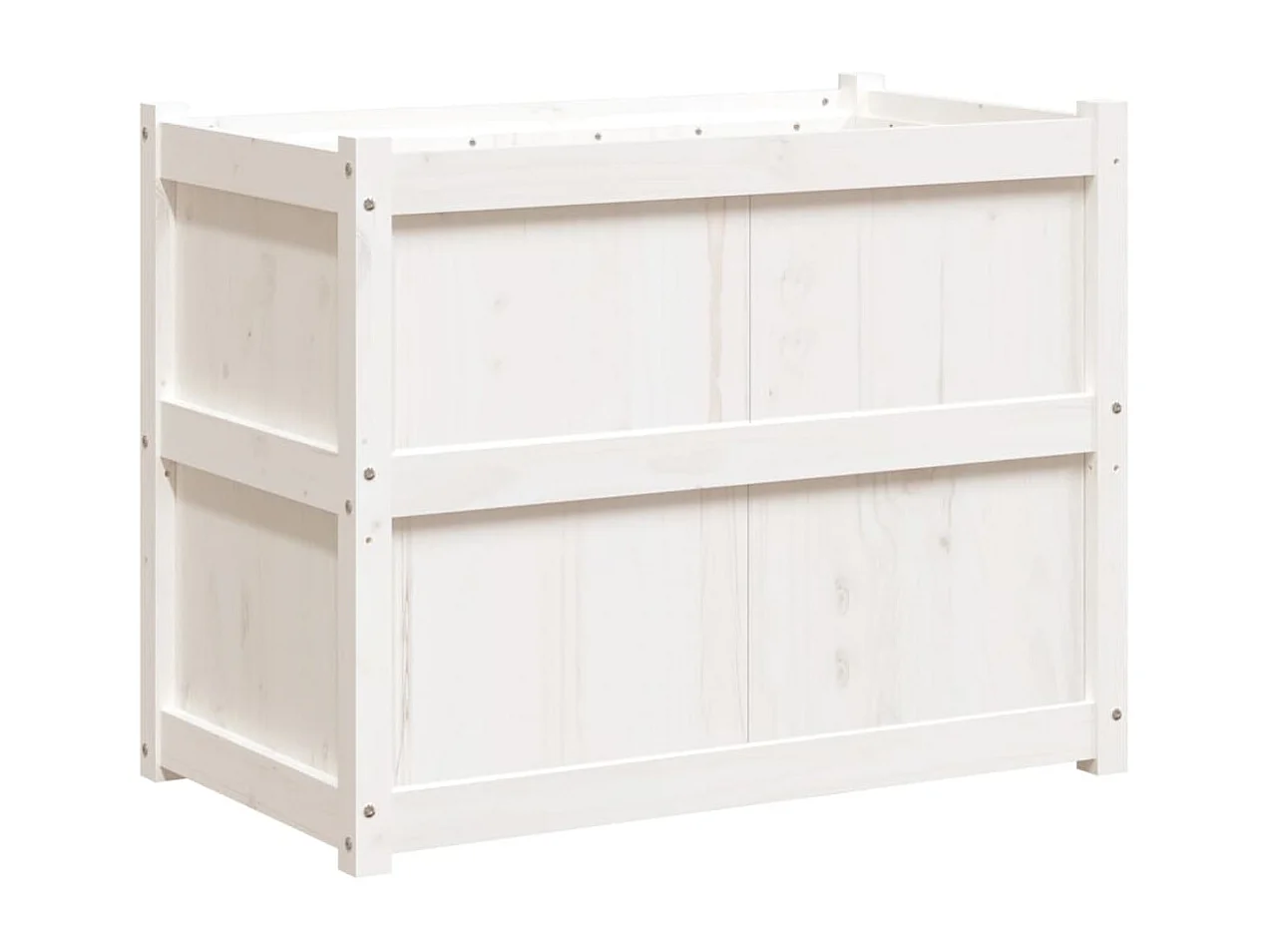 Witte plantenbak 90x50x70 cm massief grenenhout