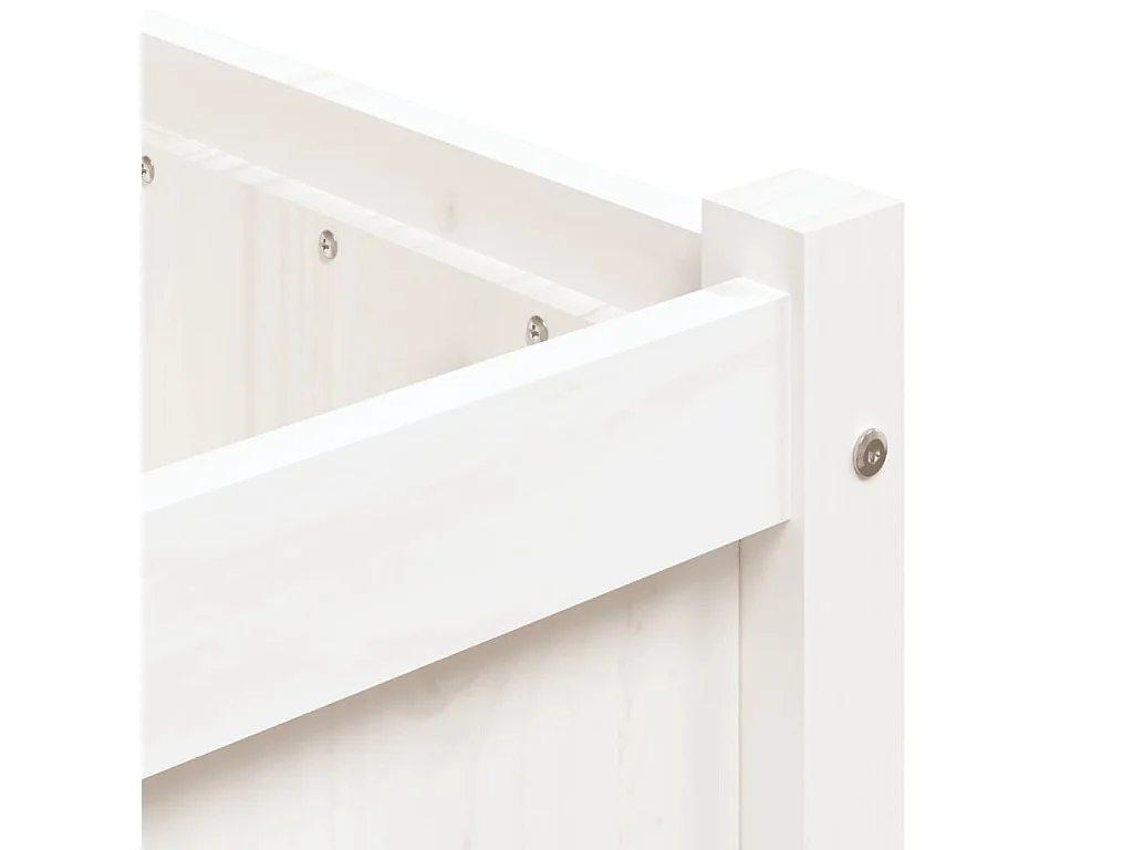 Jardinière blanc 90x50x70 cm bois de pin massif