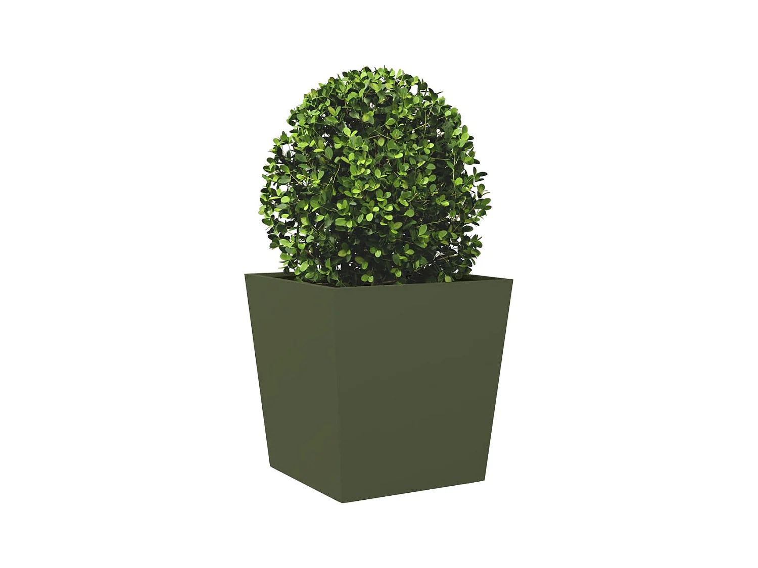 Plantenbakken 2 stuks olijfgroen 50x50x50 cm staal