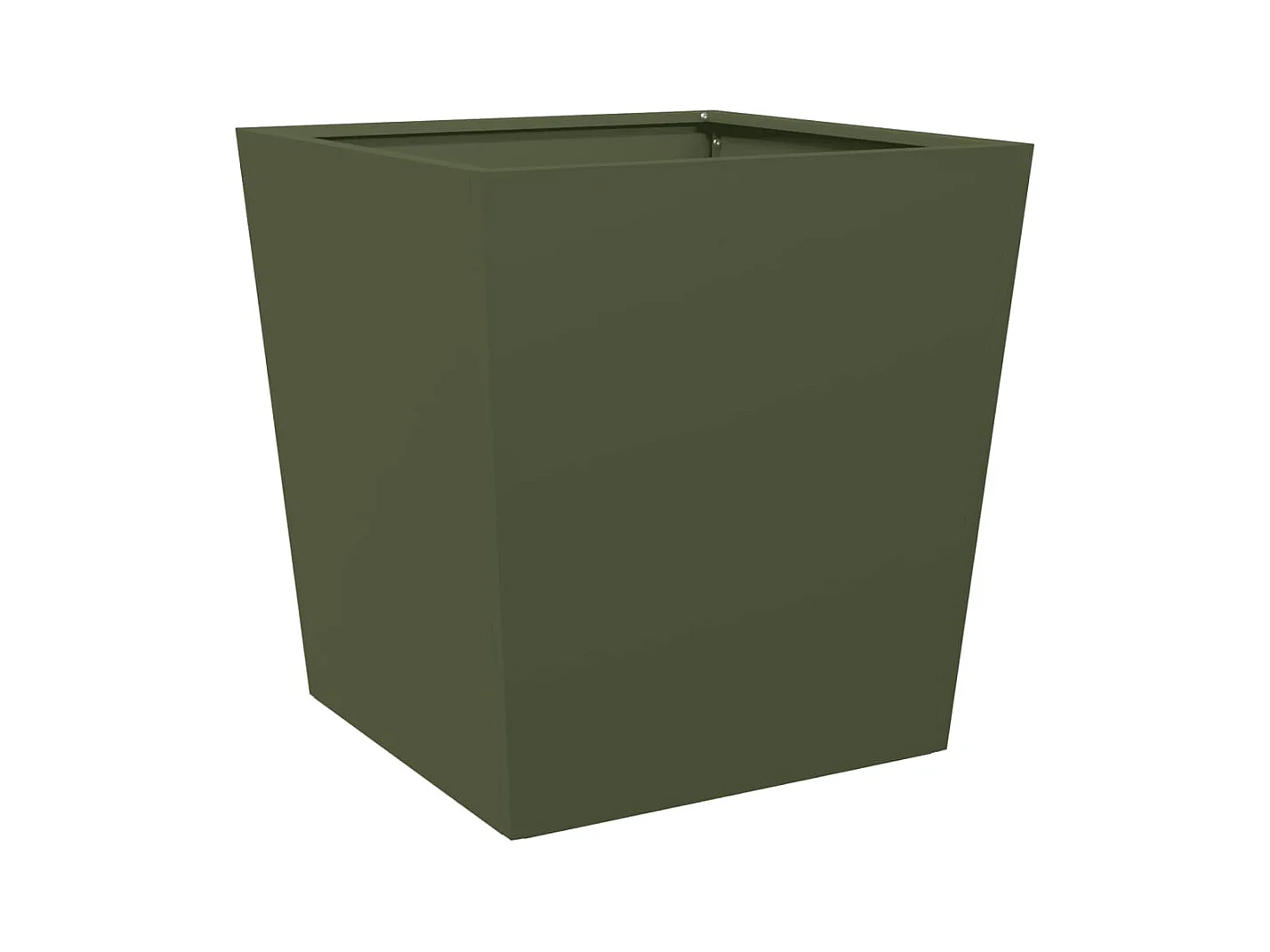 Plantenbakken 2 stuks olijfgroen 50x50x50 cm staal