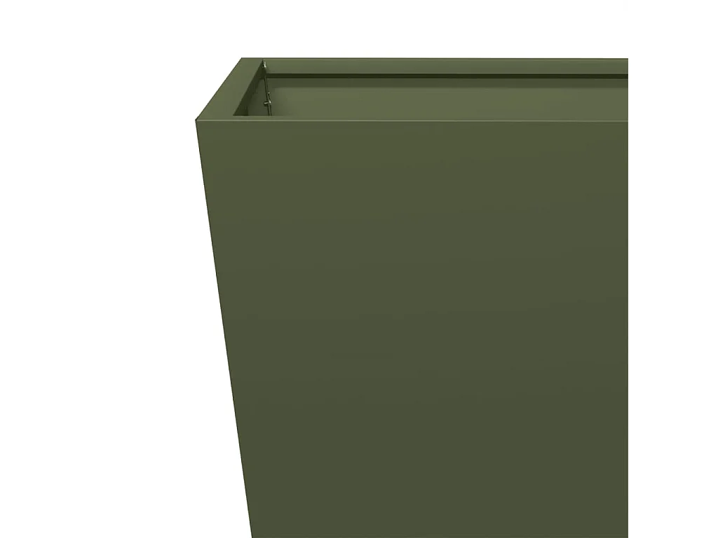 Plantenbakken 2 stuks olijfgroen 50x50x50 cm staal