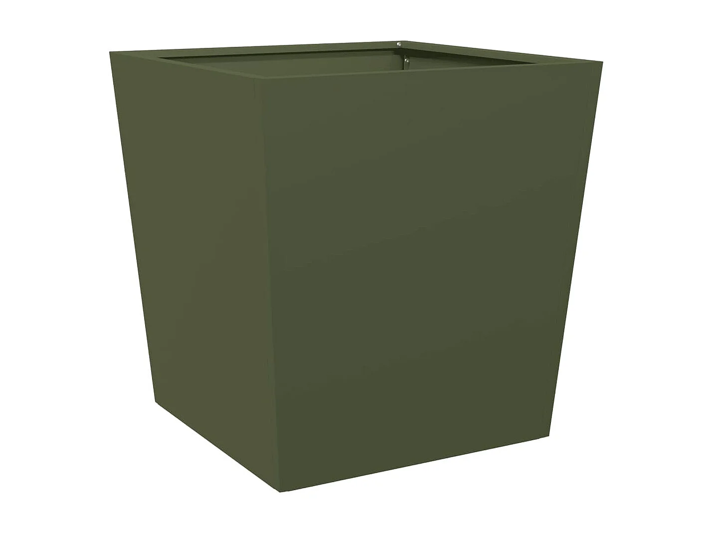 Jardinières 2 pcs vert olive 50x50x50 cm acier