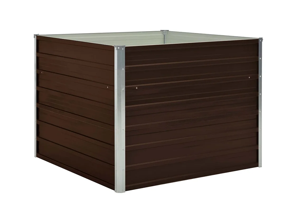 Verhoogde plantenbak Bruin 100x100x77 cm Gegalvaniseerd staal