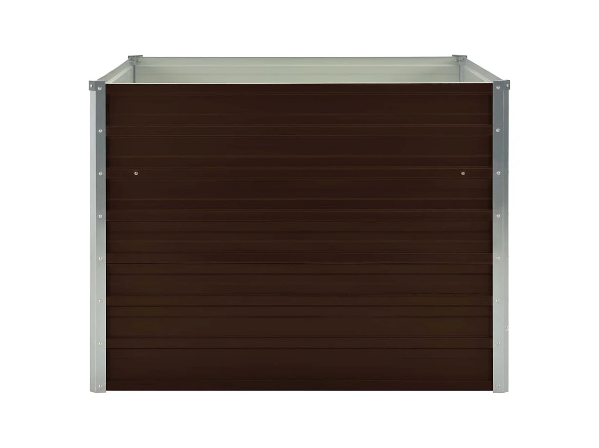 Verhoogde plantenbak Bruin 100x100x77 cm Gegalvaniseerd staal
