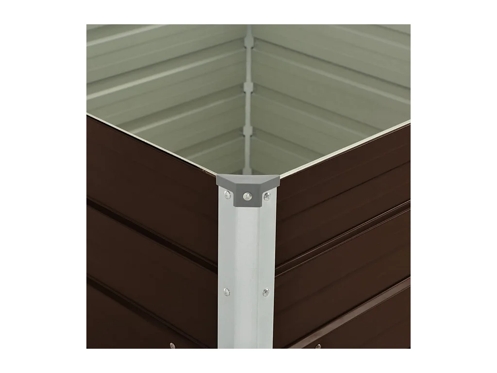 Verhoogde plantenbak Bruin 100x100x77 cm Gegalvaniseerd staal