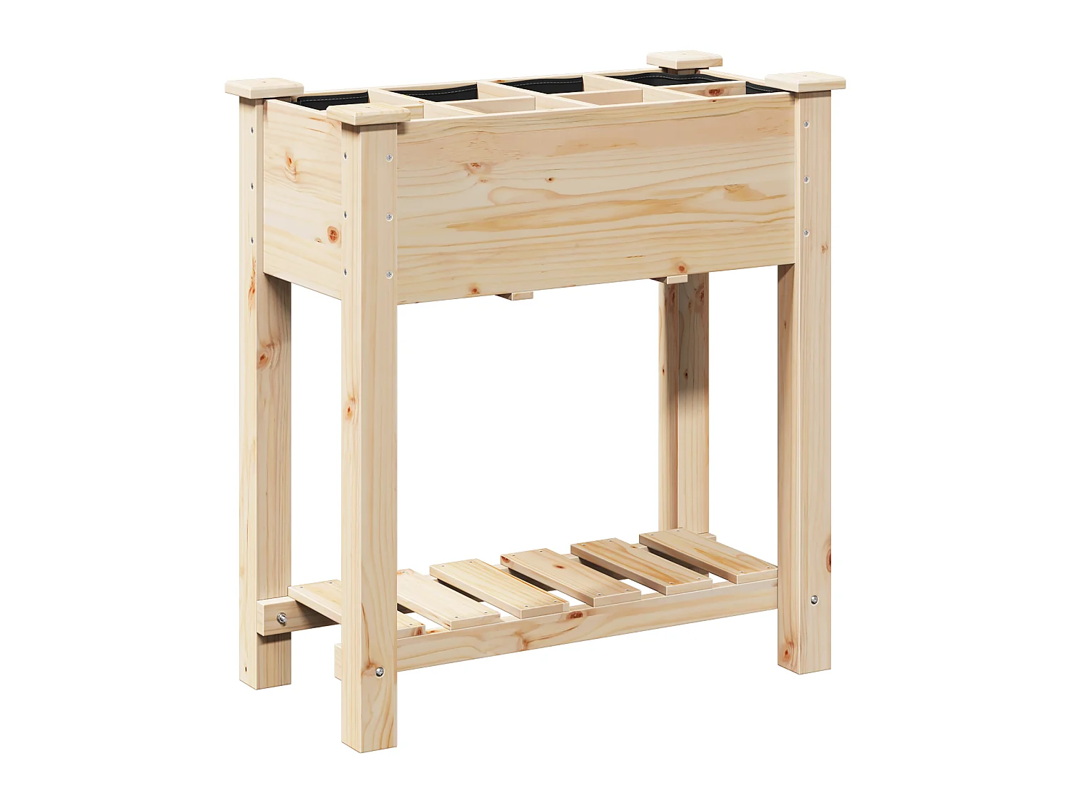 Jardinière avec grilles 71x37x76 cm en bois massif de pin