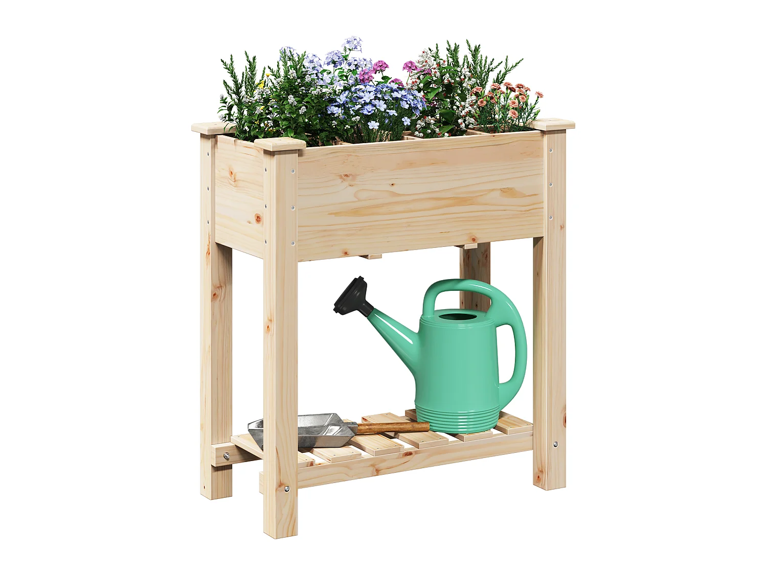 Jardinière avec grilles 71x37x76 cm en bois massif de pin