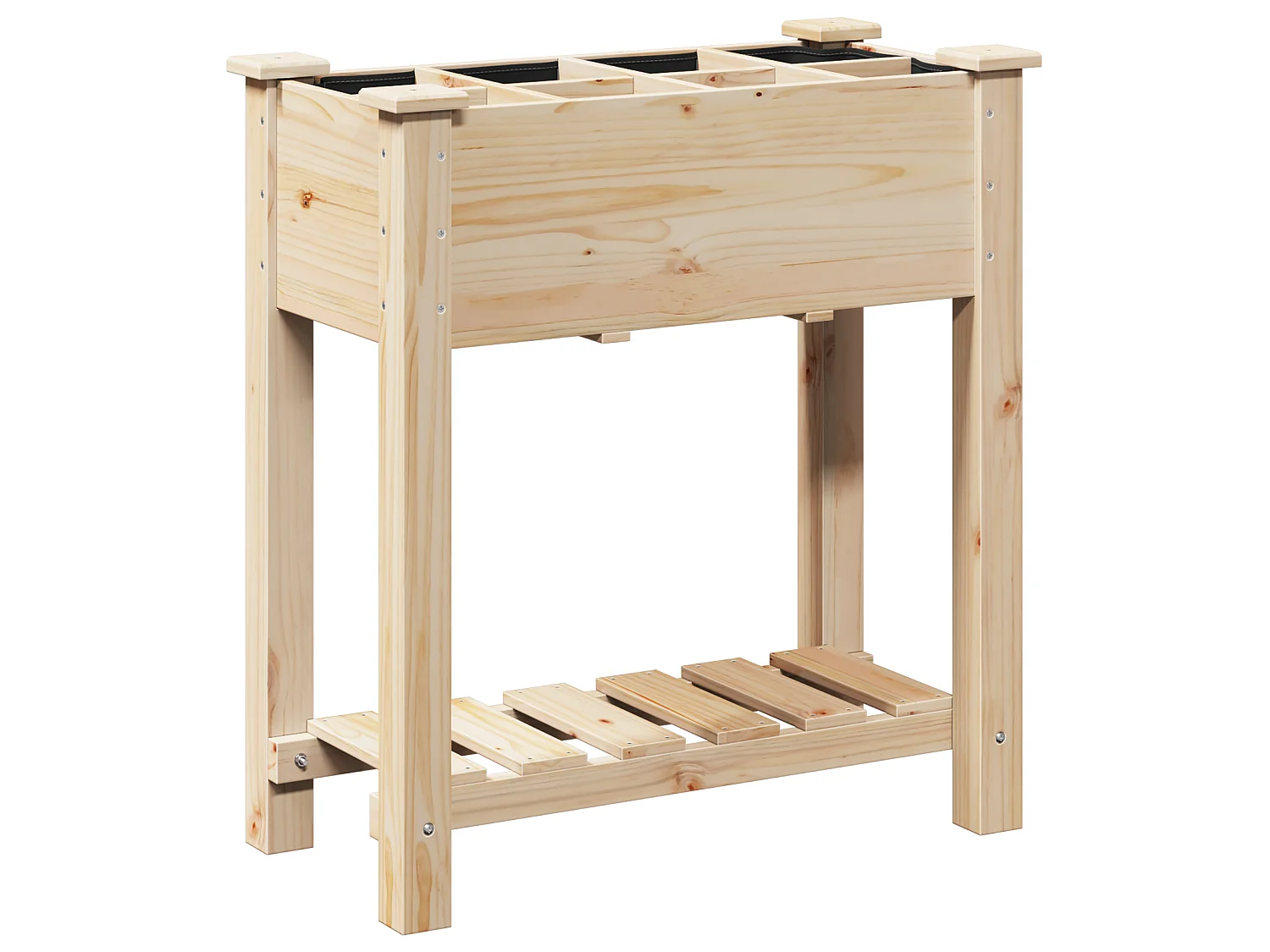 Jardinière avec grilles 71x37x76 cm en bois massif de pin