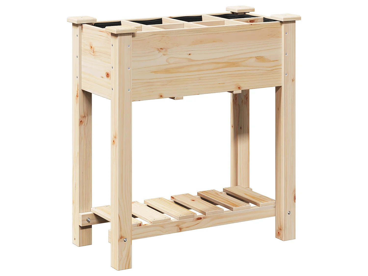 Jardinière avec grilles 71x37x76 cm en bois massif de pin