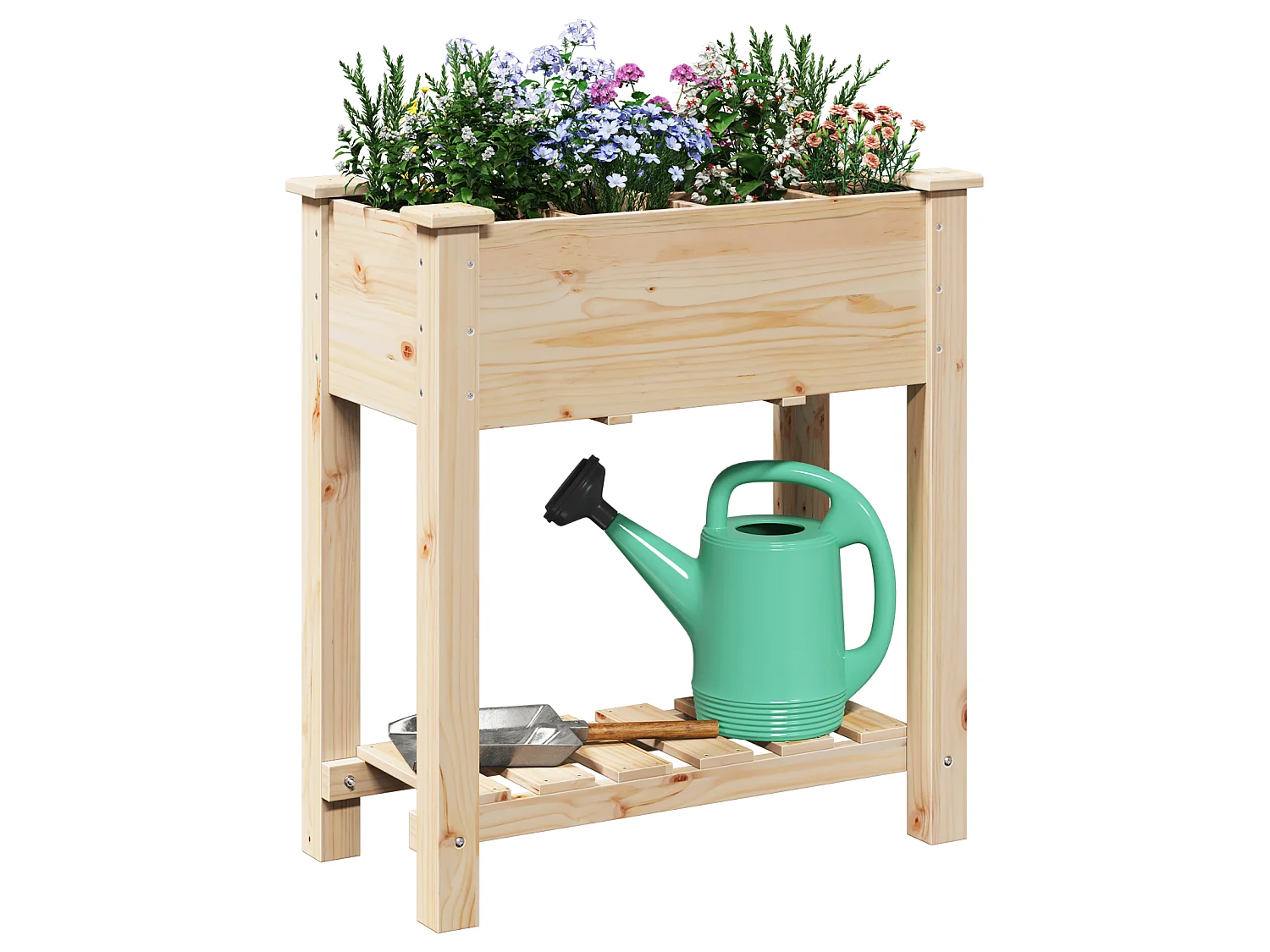 Jardinière avec grilles 71x37x76 cm en bois massif de pin