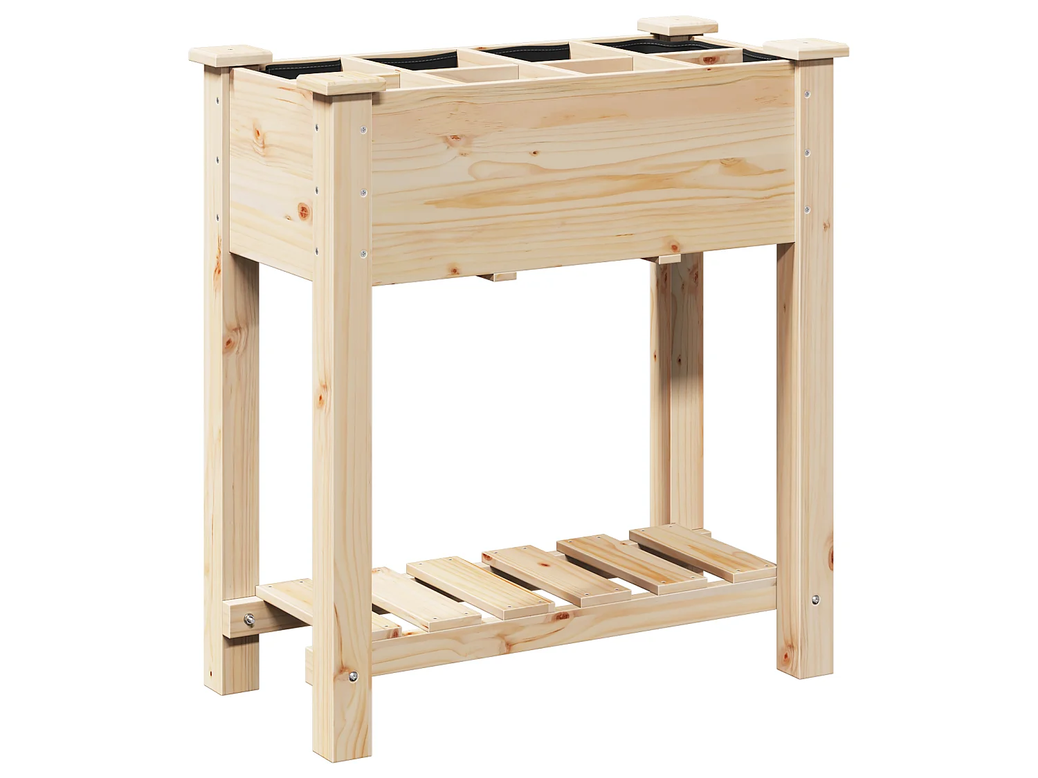 Jardinière avec grilles 71x37x76 cm en bois massif de pin