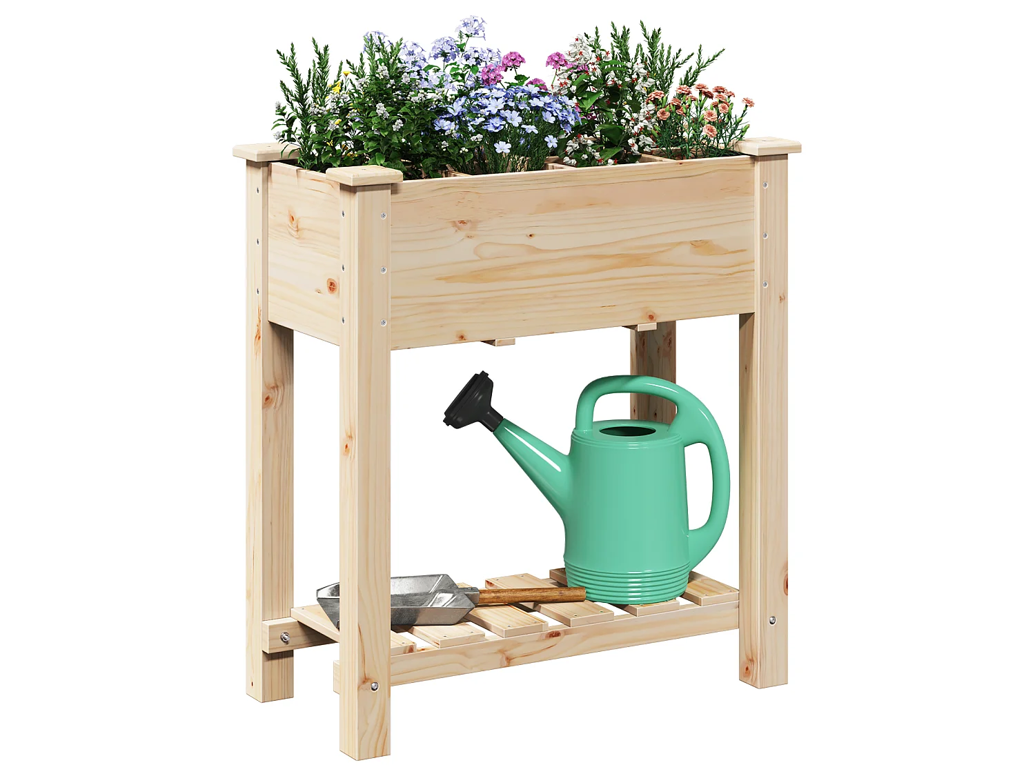 Jardinière avec grilles 71x37x76 cm en bois massif de pin