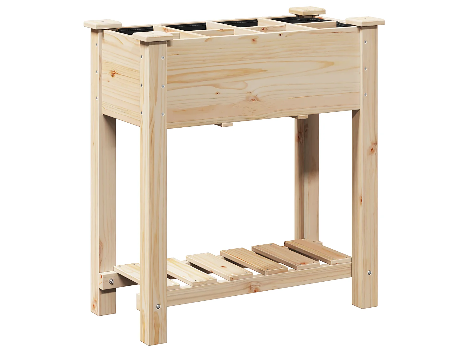 Jardinière avec grilles 71x37x76 cm en bois massif de pin