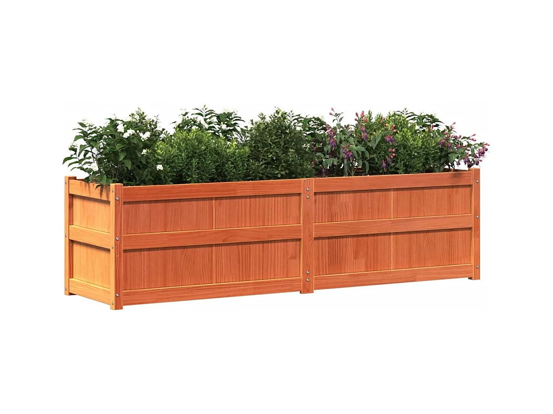 Fioriera in cera marrone 180x50x50 cm in legno massello di pino