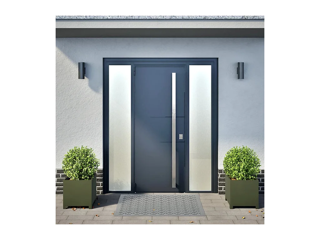 Plantenbakken 2 stuks olijfgroen 40x40x40 cm staal