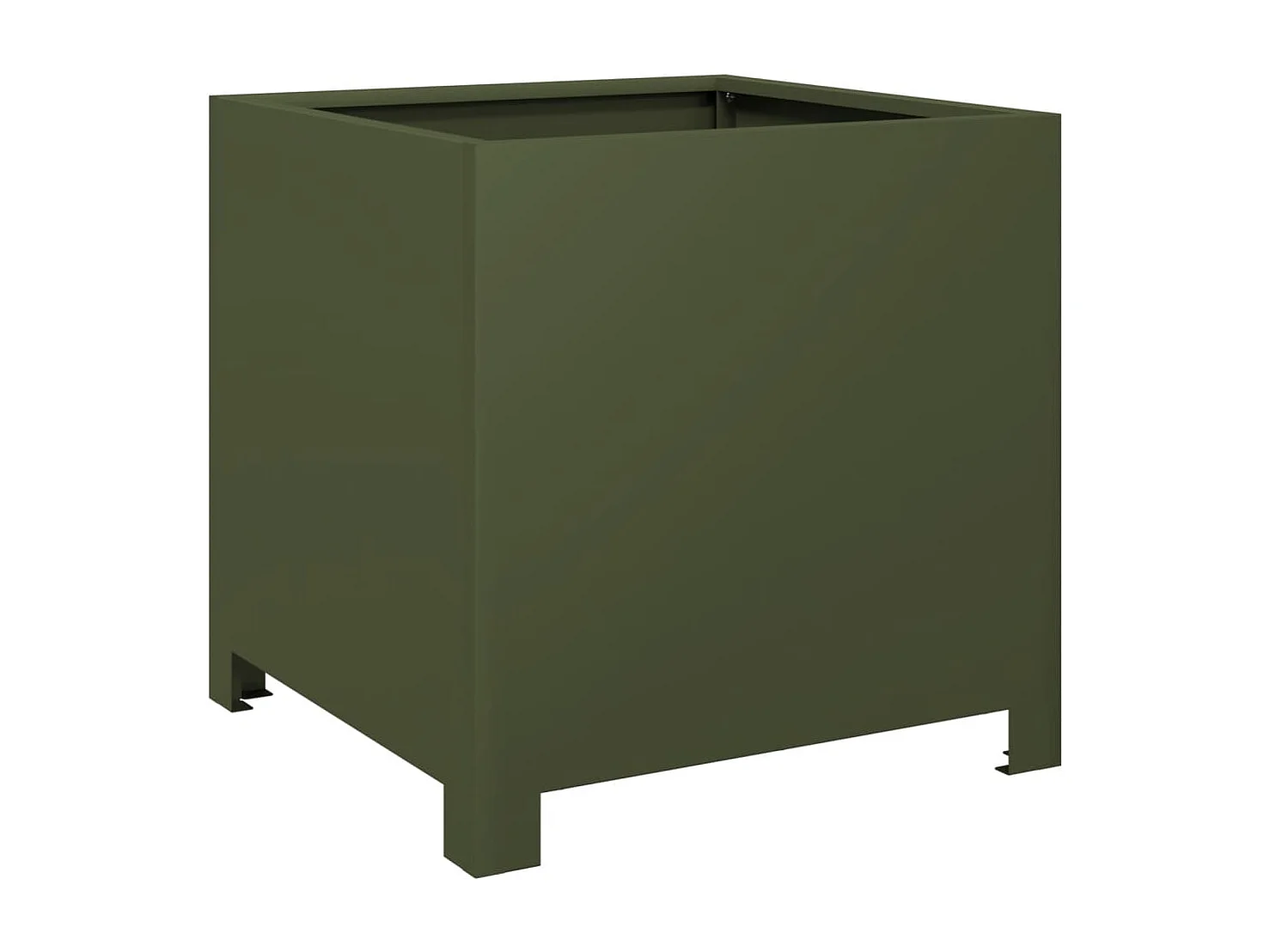 Fioriere 2 pz verde oliva 40x40x40 cm acciaio