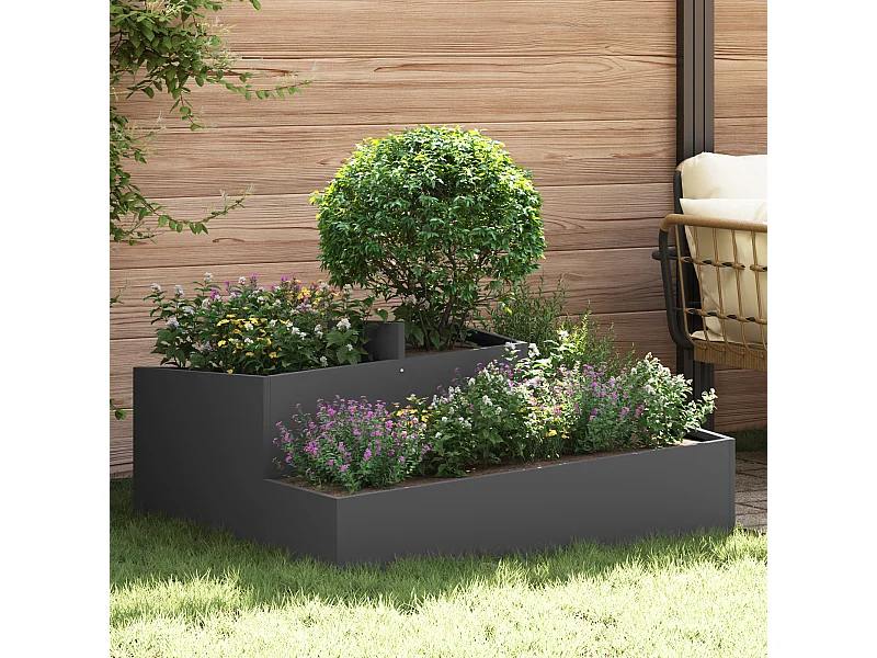 Pots & Jardinières Noir Métal Grand Incrustations décoratives