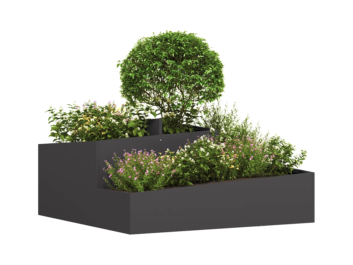 Töpfe & Pflanzkübel Große dekorative Intarsien aus schwarzem Metall