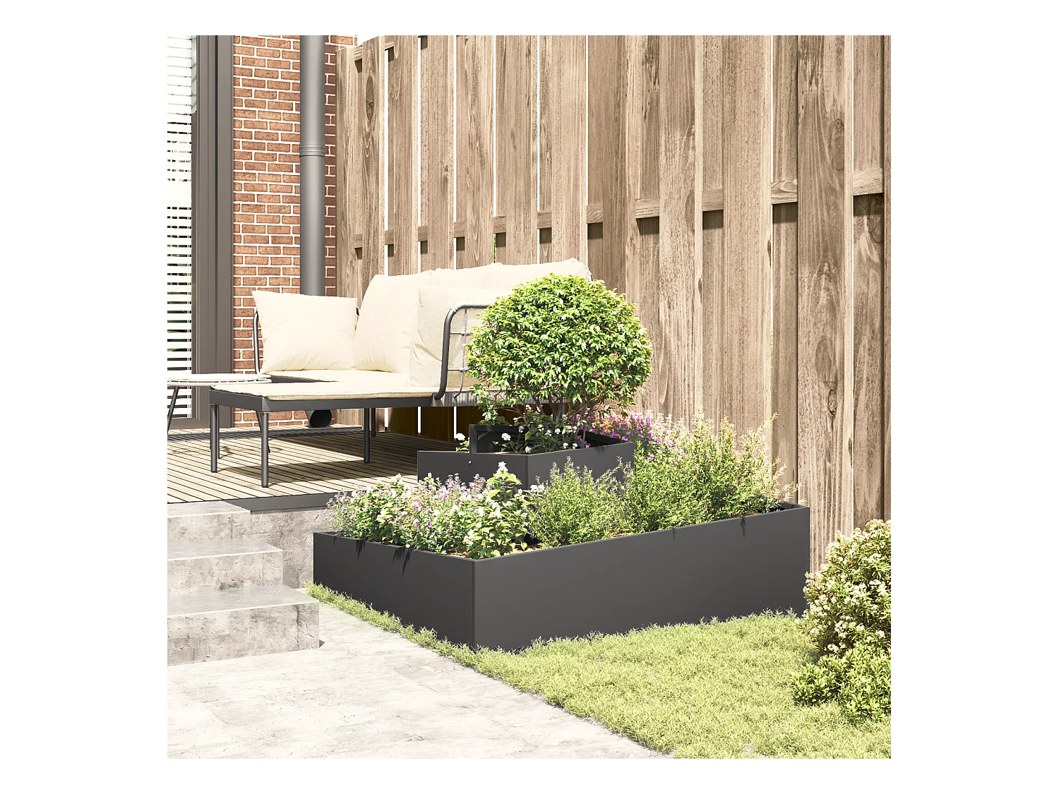 Pots & Jardinières Noir Métal Grand Incrustations décoratives