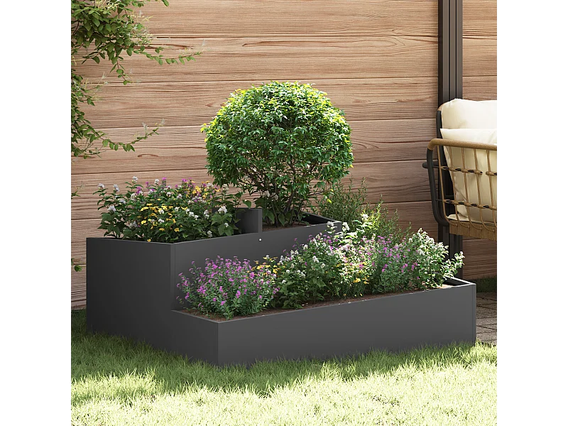 Pots & Jardinières Noir Métal Grand Incrustations décoratives