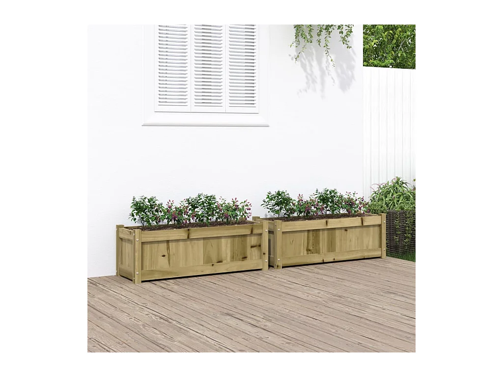 Jardinières 2 pcs bois de pin imprégné