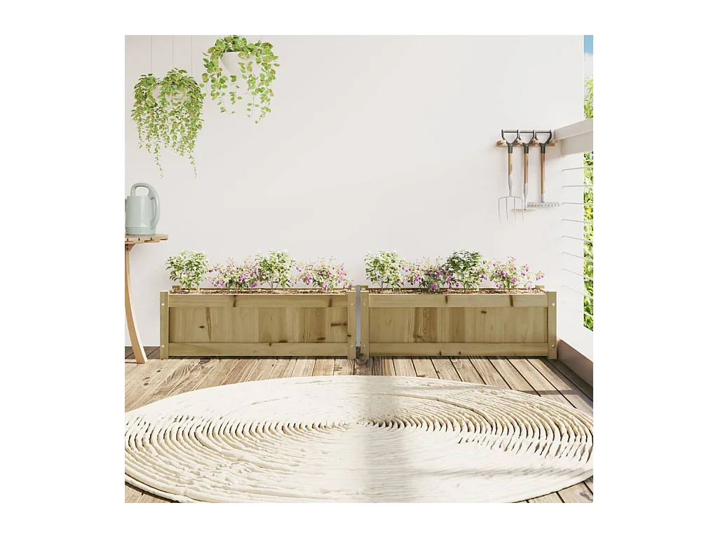 Jardinières 2 pcs bois de pin imprégné