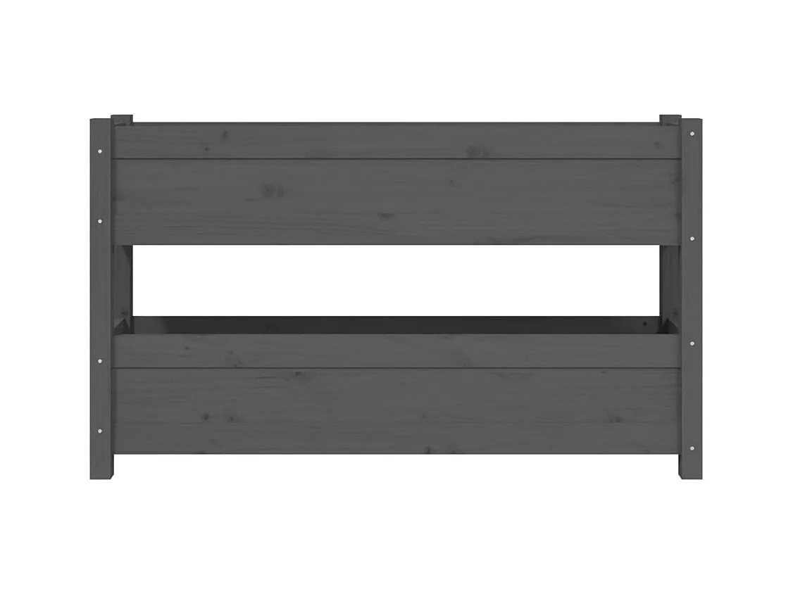 Jardinière Gris 112x25x66 cm Bois massif de pin