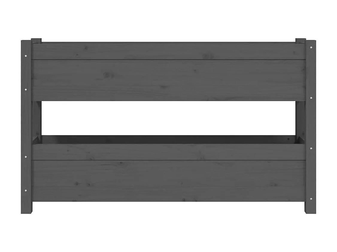 Jardinière Gris 112x25x66 cm Bois massif de pin