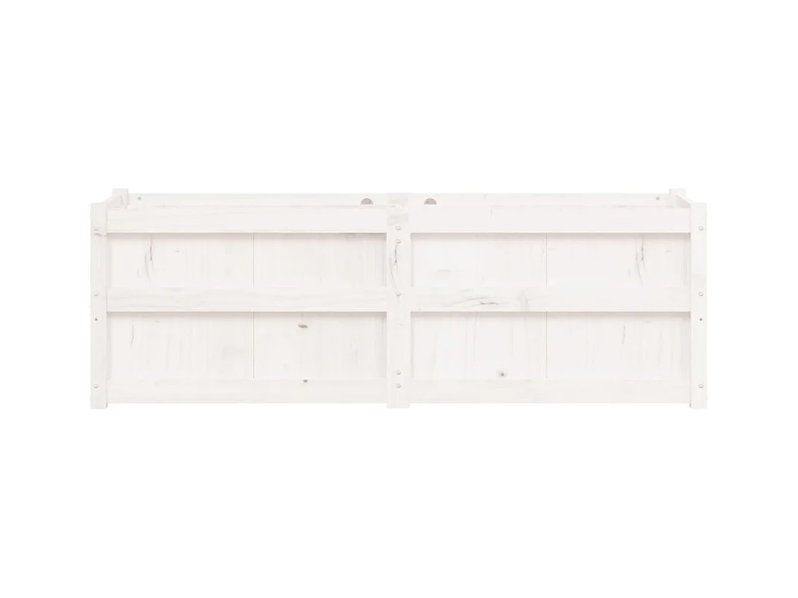 Fioriera bianca 150x50x50 cm in legno massello di pino