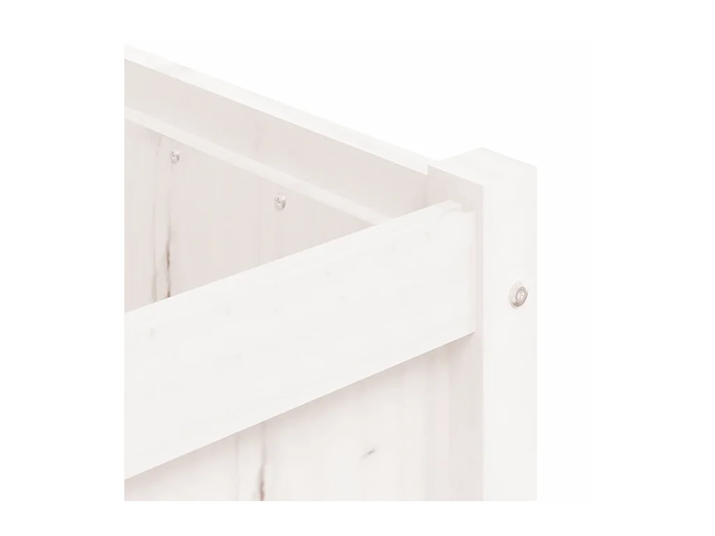 Fioriera bianca 150x50x50 cm in legno massello di pino