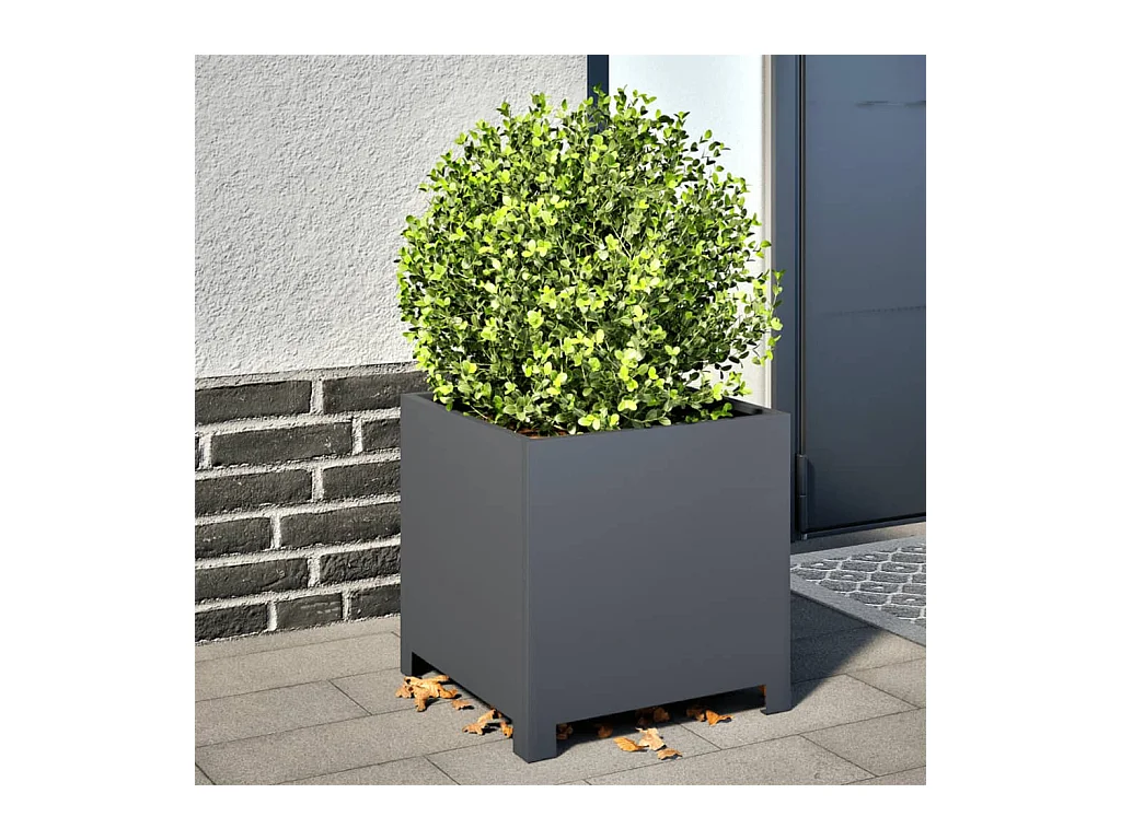 Jardinera antracita 40x40x40 cm acero