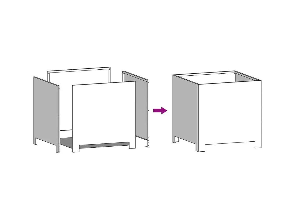 Jardinera antracita 40x40x40 cm acero